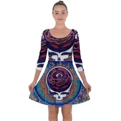 Grateful Dead Ahead Of Their Time Quarter Sleeve Skater Dress by Sapixe