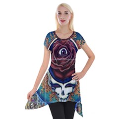 Grateful Dead Ahead Of Their Time Short Sleeve Side Drop Tunic by Sapixe