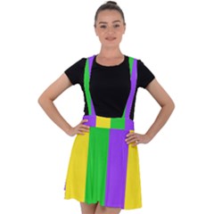 New Orleans Carnival Colors Mardi Gras Velvet Suspender Skater Skirt by yoursparklingshop