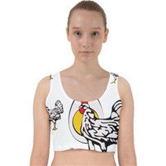 Roseanne Chicken, Retro Chickens Velvet Racer Back Crop Top by EvgeniaEsenina