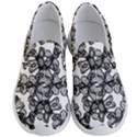 Stylized Botanical Motif Black And White Print Men s Lightweight Slip Ons View1