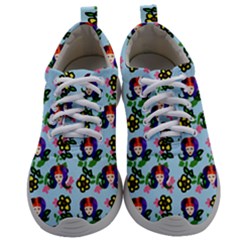 60s Girl Light Blue Floral Daisy Mens Athletic Shoes by snowwhitegirl