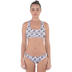 Doctor Pattern White Cross Back Hipster Bikini Set by snowwhitegirl