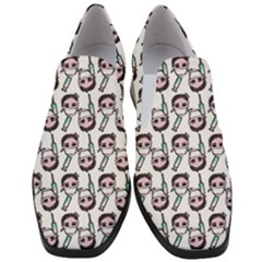 Doctor Pattern White Women Slip On Heel Loafers by snowwhitegirl