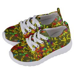 Colorful Brush Strokes Painting On A Green Background                                                 Kids  Lightweight Sports Shoes by LalyLauraFLM