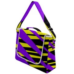 Abstract Triangles, Three Color Dotted Pattern, Purple, Yellow, Black In Saturated Colors Box Up Messenger Bag by Casemiro