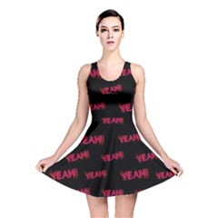 Yeah Word Motif Print Pattern Reversible Skater Dress by dflcprintsclothing