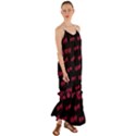 Yeah Word Motif Print Pattern Cami Maxi Ruffle Chiffon Dress View1