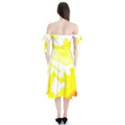 Golden Yellow Rose Shoulder Tie Bardot Midi Dress View2