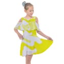 Golden Yellow Rose Kids  Shoulder Cutout Chiffon Dress View1