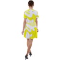 Golden Yellow Rose Short Sleeve Shoulder Cut Out Dress  View2