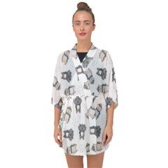 Cute Seamless Pattern With Koala Panda Bear Half Sleeve Chiffon Kimono by Amaryn4rt