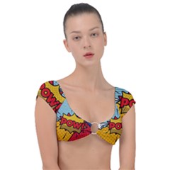 Pow Word Pop Art Style Expression Vector Cap Sleeve Ring Bikini Top by Amaryn4rt