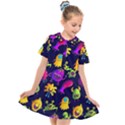 Space Patterns Kids  Short Sleeve Shirt Dress View1