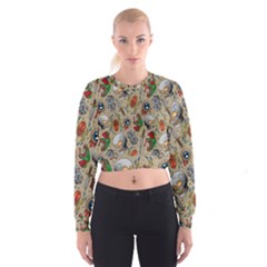 Tattoo Pattern Cropped Sweatshirt by Amaryn4rt