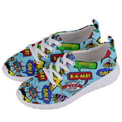 Comic Bubbles Seamless Pattern Women s Lightweight Sports Shoes by Amaryn4rt