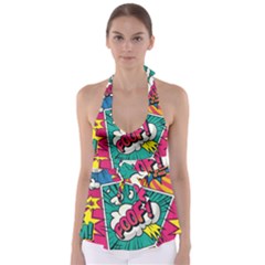 Comic Colorful Seamless Pattern Babydoll Tankini Top by Amaryn4rt