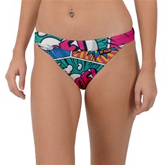 Comic Colorful Seamless Pattern Band Bikini Bottom by Amaryn4rt