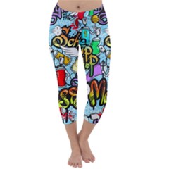 Graffiti Characters Seamless Pattern Capri Winter Leggings  by Amaryn4rt