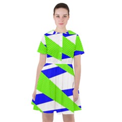 Abstract Triangles Pattern, Dotted Stripes, Grunge Design In Light Colors Sailor Dress by Casemiro