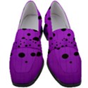 Two tone purple with black strings and ovals, dots. Geometric pattern Women s Chunky Heel Loafers View1