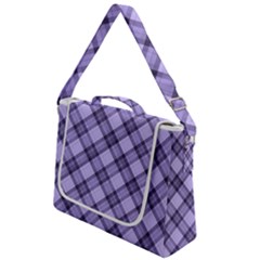 Pastel Purple And Steel Black Lines Pattern, Retro Tartan, Classic Plaid Box Up Messenger Bag by Casemiro