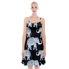 Elephant-pattern-background Spaghetti Strap Velvet Dress by Sobalvarro