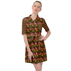 Floral Belted Shirt Dress by Sparkle