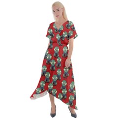 Zombie Virus Cross Front Sharkbite Hem Maxi Dress by helendesigns