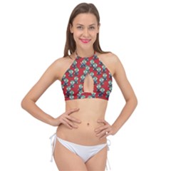 Zombie Virus Cross Front Halter Bikini Top by helendesigns
