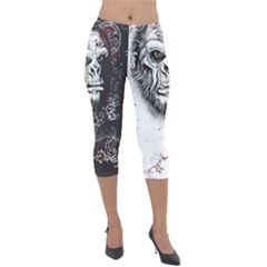 Monster Monkey From The Woods Lightweight Velour Capri Leggings  by DinzDas