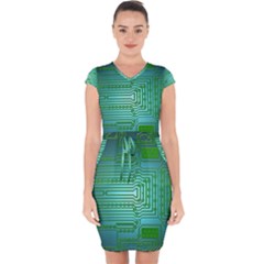 Cross Crossing Crosswalk Line Walk Capsleeve Drawstring Dress  by HermanTelo