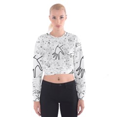 Hands Reference Art Drawing Cropped Sweatshirt by Mariart