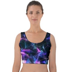 Abstract Atom Background Velvet Crop Top by Mariart