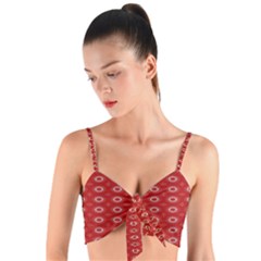 Red Kalider Woven Tie Front Bralet by Sparkle