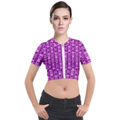 Digital Violet Short Sleeve Cropped Jacket by Sparkle