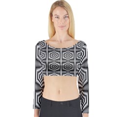 Optical Illusion Long Sleeve Crop Top by Sparkle