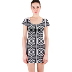 Optical Illusion Short Sleeve Bodycon Dress by Sparkle