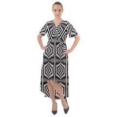 Optical Illusion Front Wrap High Low Dress by Sparkle