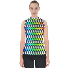 Geometric Balls Mock Neck Shell Top by Sparkle