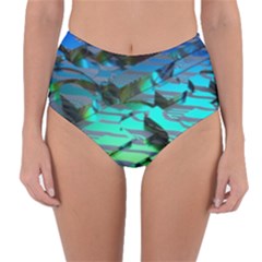 Digital Abstract Reversible High-waist Bikini Bottoms by Sparkle