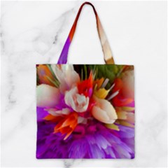 Poppy Flower Zipper Grocery Tote Bag by Sparkle