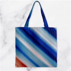 Blue White Zipper Grocery Tote Bag by Sparkle