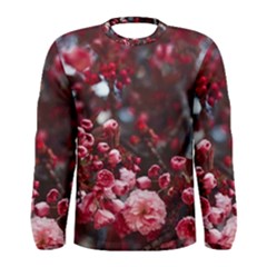 Red Floral Men s Long Sleeve Tee by Sparkle