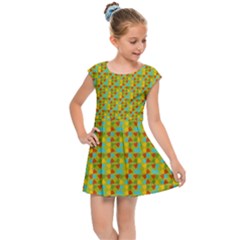 Lemon And Yellow Kids  Cap Sleeve Dress by Sparkle