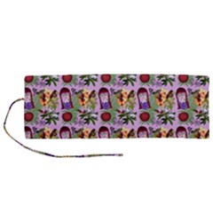 Purple Glasses Girl Pattern Lilac Roll Up Canvas Pencil Holder (m) by snowwhitegirl