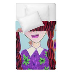 Purple Glasses Girl Wall Duvet Cover Double Side (single Size) by snowwhitegirl