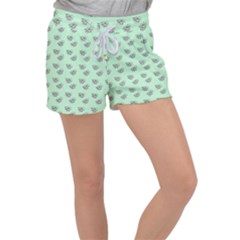 Zodiac Bat Pink Mint Velour Lounge Shorts by snowwhitegirl