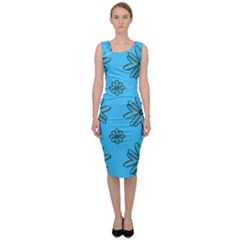 Blue Repeat Pattern Sleeveless Pencil Dress by emmamatrixworm