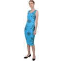 Blue repeat pattern Sleeveless Pencil Dress View2